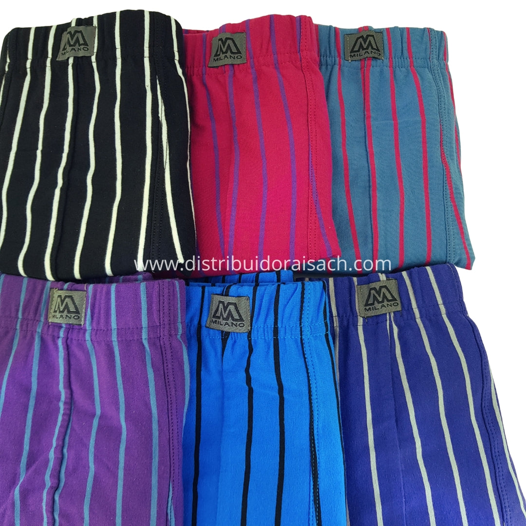 Boxer Rayado Hombre / Docena (Por Talla)